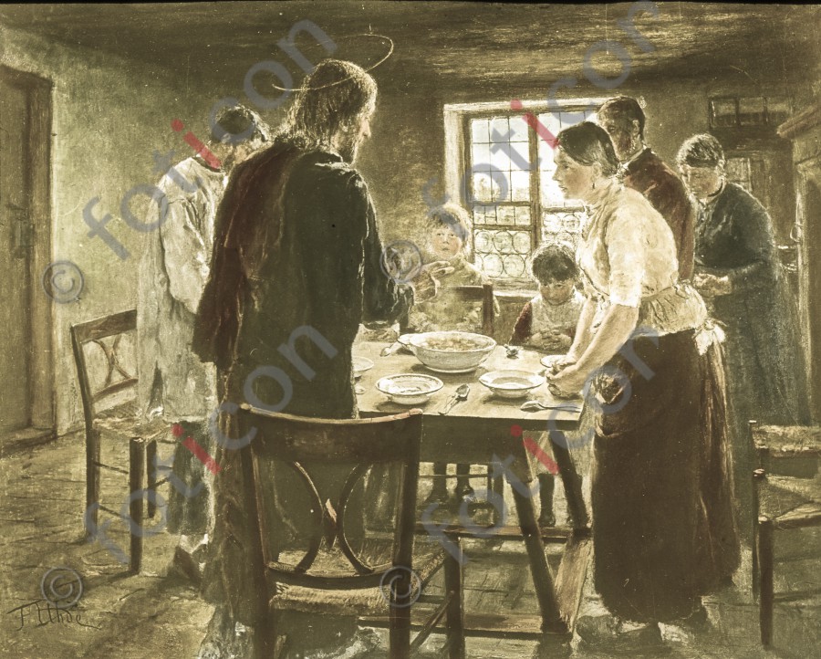 Das Tischgebet | The Table Prayer - Foto simon-134-040.jpg | foticon.de - Bilddatenbank für Motive aus Geschichte und Kultur